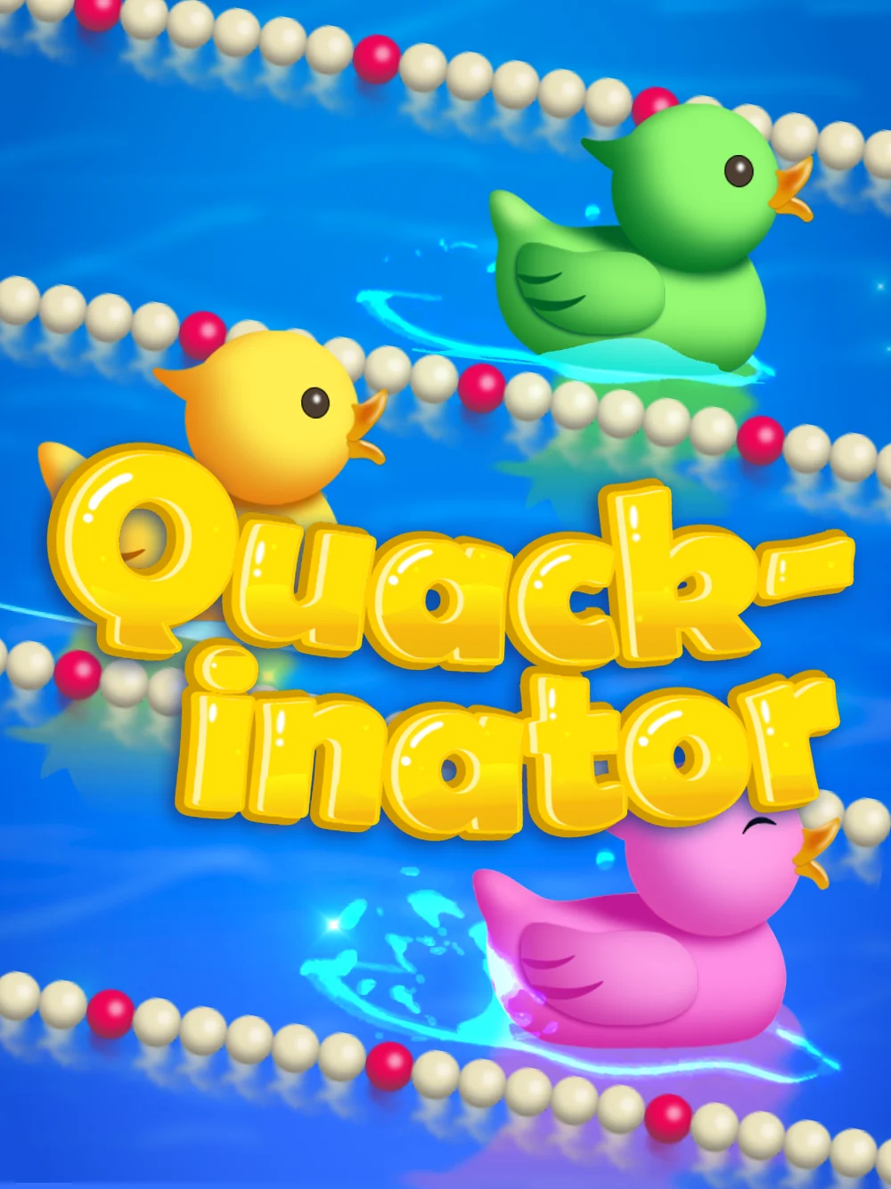 Juego con temática de pato futurista y look arcade de alto contraste.